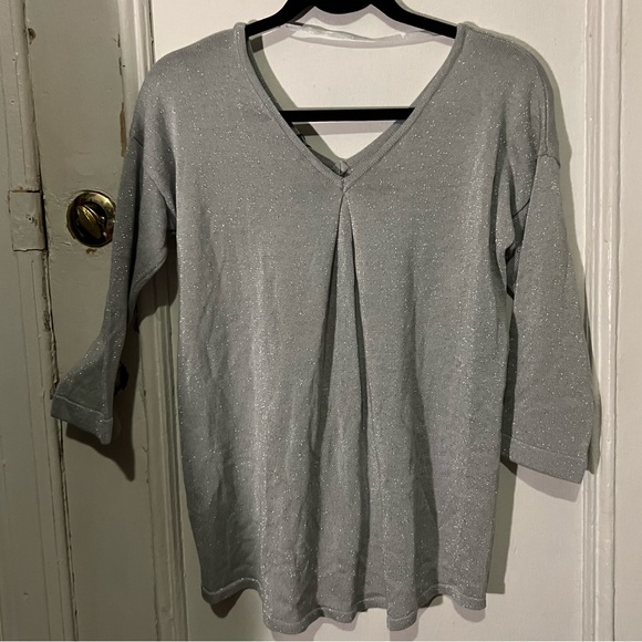 Silver Sparkle knit sweater top grey - Picture 4 of 5